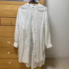 LE GLAZIK バンドカラー ロングシャツ ホワイト 36のサムネイル