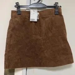 H&M 新品　未使用　台形スカート　コーデュロイ　茶色