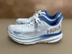 HOKA CLIFTON 9 ランニングシューズ ホワイト ブルー