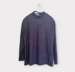 【ノアジェ】ダークグレー タートルネック 長袖Tシャツ LL