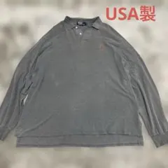 USA製/Polo by Ralph Lauren 長袖ポロシャツ グレー