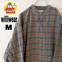 USA古着 Williwear ネルシャツ　M グリーン　ブラウン　チェック