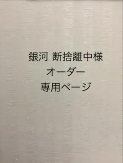 銀河 断捨離中様 オーダー専用ページ