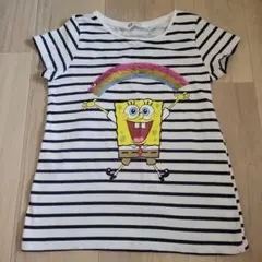 【美品】H&M スポンジボブ ボーダーTシャツ 130cmのサムネイル