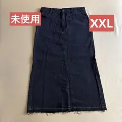 ジーユー デニムロングスカート ブラック XXL 綿