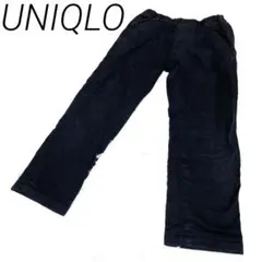UNIQLO kids 黒いストレートパンツ ゴムウエスト デニム風　120