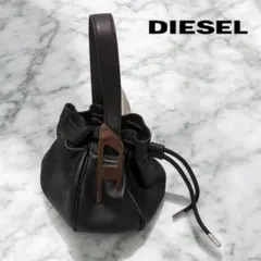 DIESEL レザー 巾着 ショルダーバッグ ブラックのサムネイル