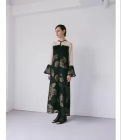 sahara Bi-Color Sheer Jacquard Dress
