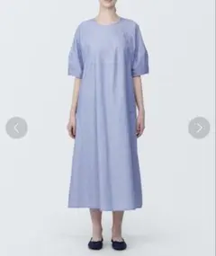 【 無印良品 】涼感　ブロードプルオーバー半袖ワンピース