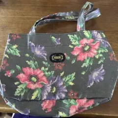 FEILER 花柄 ハンドバッグ グレー系