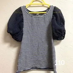 ムチャチャ 110 バルーンスリーブ　ボーダー　ドット　Tシャツ　半袖　子供服