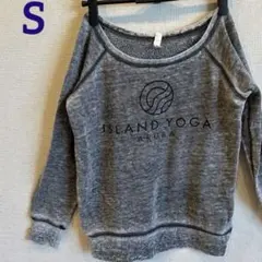 美品✨️【S】オフショルダー スウェット グレー スウェット シンプル 輸入古着