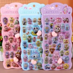 ぷにぷにシール おしりシール Labubu ラブブ 3Dシール シール交換 3枚