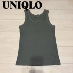 UNIQLO リブタンクトップ（後ろ浅め）　グリーン　Lサイズ