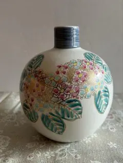 九谷焼 岳洋 一輪挿し花瓶 フラワーベース花器 茶道具　紫陽花 アジサイのサムネイル