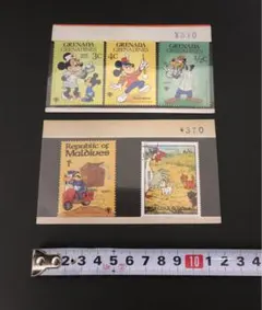 管理番号1232 ミッキーマウス・ドナルドダック外国切手5枚セット