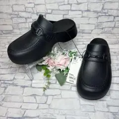 新品タグ付 GU roth ジーユー ローファークロッグサンダル 厚底 黒