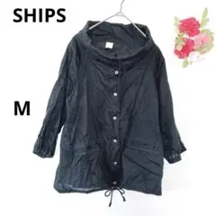❣️シップス❣️ジャケット 羽織 ブルゾン 薄手 透け感 七分袖 ブラック 黒 M