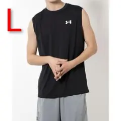 アンダーアーマー メンズ ノースリーブ シャツ スリーブレス ブラック L