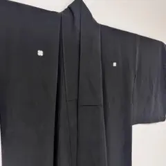 女性 夏物 黒紋付 喪服 五つ紋　鷹の羽 絽 着物 身丈155cm 裄65cm