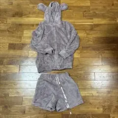 耳付きフード ルームウェア 上下セット ピンクのサムネイル