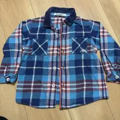 familier チェック柄長袖シャツ 100cm