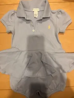 【新品、未使用】ラルフローレン　女の子 水色ロンパース 80センチ
