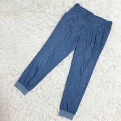 BARNYARDSTORM サルエルパンツ　光沢感　カジュアル　ブルー（M相当）