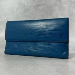 Louis Vuitton 青 エピレザー 長財布 - メルカリ