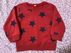 赤 星柄 長袖トレーナー 90cm