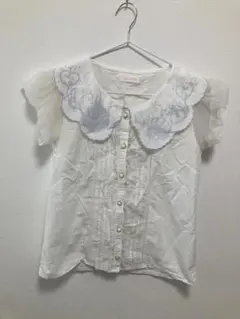 axes femme kawaii 水色はしごリボン ハートレース襟 ブラウス - メルカリ