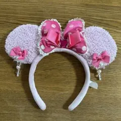 ディズニー　カチューシャ　イヤリング　ピンク　リボン　ミニー