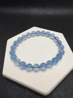 ⭐︎【高級】天然 アクアマリン ブレスレット 7mm 18.3g - メルカリ