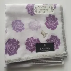 【新品】　LANVIN バラ柄大判ハンカチ