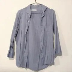 ナノユニバース シャツ 青色 七分丈