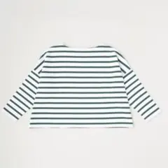 トラディショナルウェザーウェア　ストライプ長袖Tシャツ　緑のサムネイル
