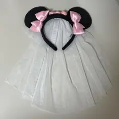 ミニーマウス カチューシャ ベール付き