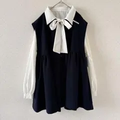 定価22000円◆新品タグ付き◆ヤマダヤ◆パールブローチ付きぺプラムベスト　ジレ