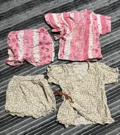 90cm 花柄甚平とショートパンツセット　2着