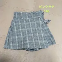 ピンクラテ　★　キュロットスカート　チェック柄　xxs 140