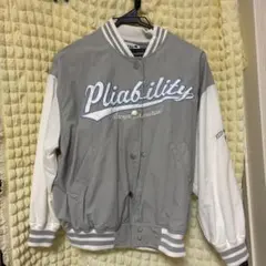 LTXC プリントロゴジャケット Sサイズ グレー/ホワイト