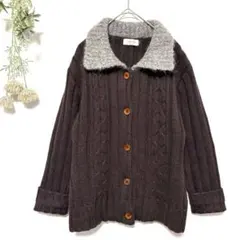 ヴィンテージ KENZO｜ニットカーディガン｜モヘア襟｜80s｜90s｜レトロのサムネイル