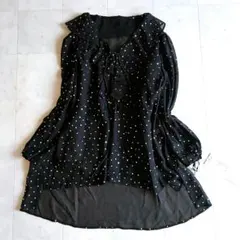 新品♪グレースクラス グレースコンチネンタル　箔ドットシフォンブラウス 36