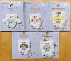 サンリオ ふわふわスノー パイルワッペン 5種セット