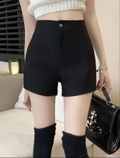 SHEINブラック ハイウエスト ショートパンツ