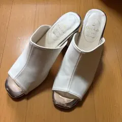 flicka ホワイト サンダル ミュール ハイヒール 夏 白 シルバーのサムネイル