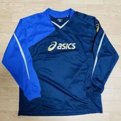 ピ*ロ様 アシックス　ASICS　トレーニングシャツ　長袖　ネイビー×ブルー　O