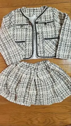 チェック柄ジャケットとスカートセット110