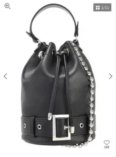 ブラック バケットバッグ レザー　ジュエティ　チェーンバッグ　ZARA ザラ