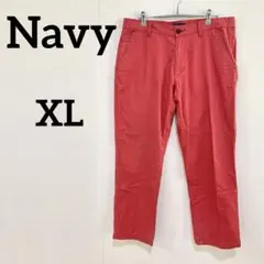 【Navy】 ストレッチ チノパン カラーパンツ ピンク XLのサムネイル